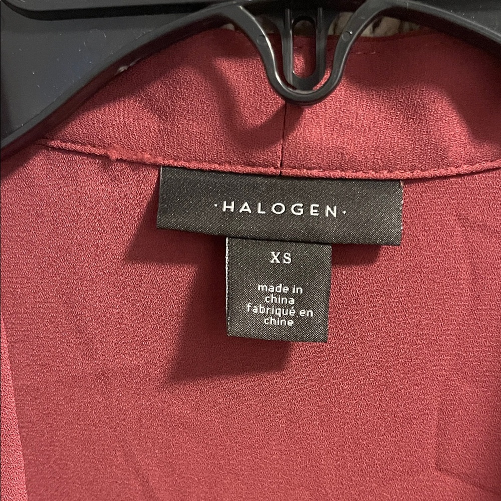 Halogen Deep Red Drape Front Blouse - image 2